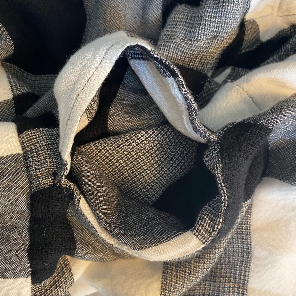 Cloth & Stone Anthropologie Black‎ White Buffalo Plaid Sleeveless Romper Small - Picture 7 of 9